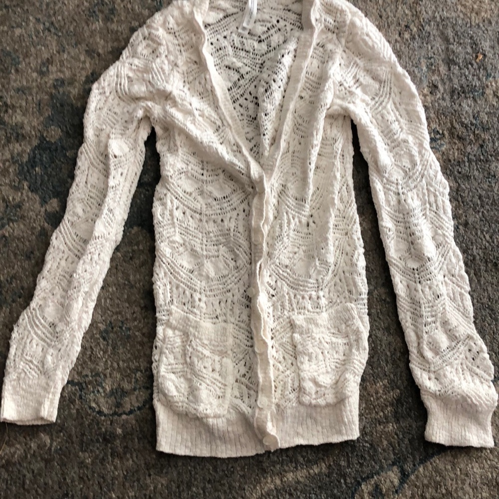 Cream colored cardigan from Aeropostale
